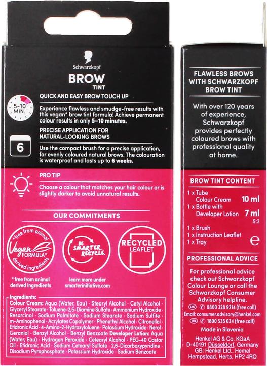 Immagine prodotto Schwarzkopf Brow Tint Colore permanente per sopracciglia 4 - 1 (4-1)