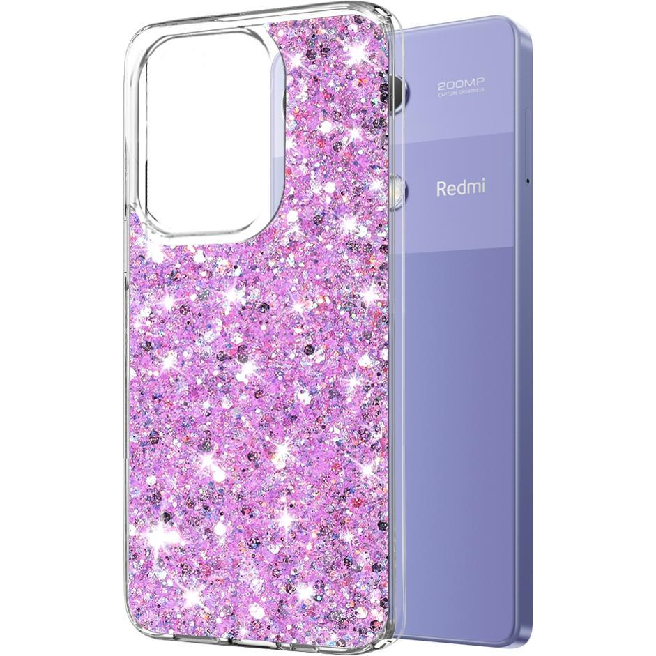 Techsuit - Sparkly Glitter - Xiaomi Redmi Note 13 Pro 4G / Poco M6 Pro 4G - Magenta (Xiaomi Redmi Note 13 Pro 4G, Xiaomi Poco M6 Pro), Cover smartphon