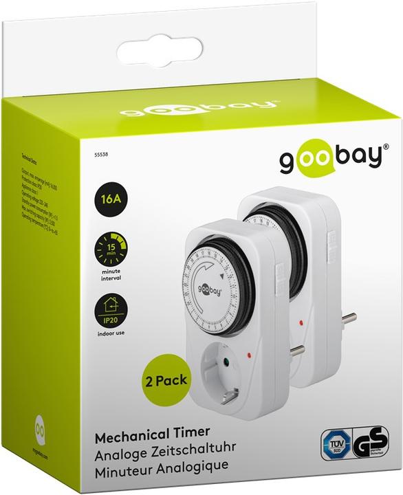 Actual product image Goobay Analog timer, 2 pieces, White