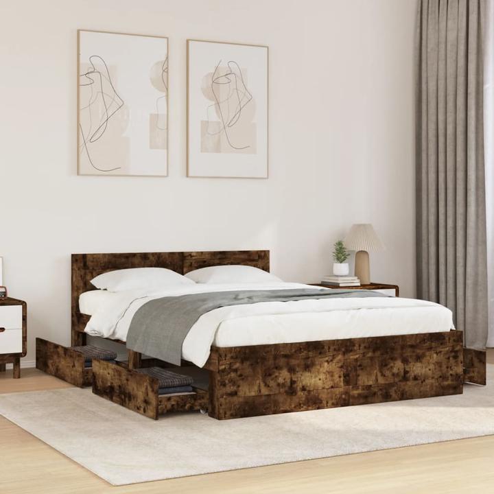 Actual product image VidaXL Bed frame with headboard (140 x 200)