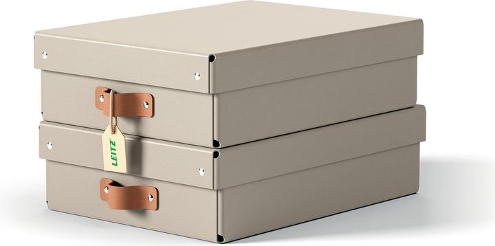 Produktbild Leitz Archivbox Puro Recyclingkarton Mittelgross und Flach mit Deckel (A4)