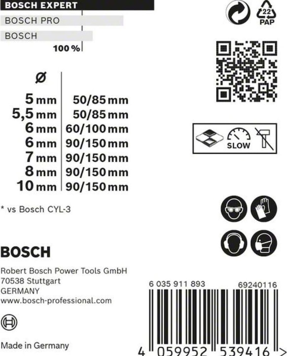 Actual product image Bosch Professional Zubehör Expert CYL-9 (5.5 mm, 6.0 mm, 5.0 mm, 10.0 mm, 7.0 mm, Ø 8.0 mm)