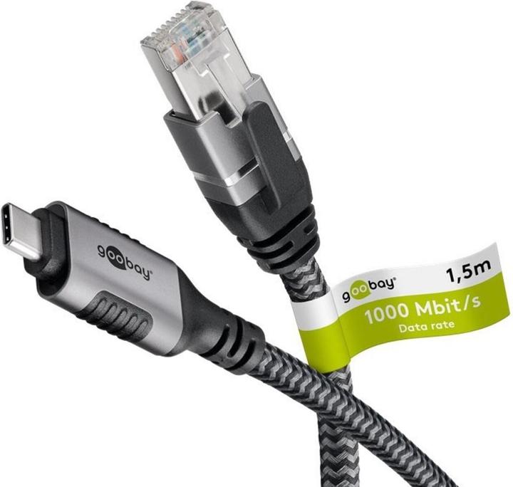 Produktbild Goobay Ethernet-Kabel USB-C auf RJ45, 1,5 m (USB-C, RJ45 (1x))