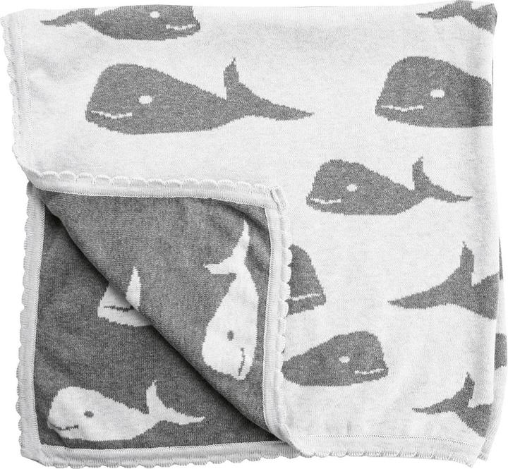 Produktbild Hansekind Strickdecke 'Wal' (80 x 80 cm)