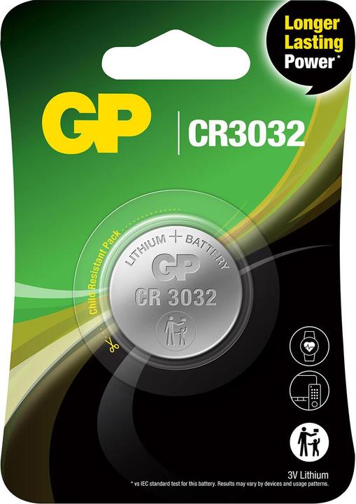 Produktbild GP Batteries LITHIUM BUTTON CELL CR3032 (1 Stk., CR3032, 500 mAh)