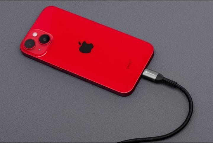 Actual product image Forcell Cable F-ENERGY C257 cable USB A to Lightning 2,4A 12W Cafule 0,25 m black (0.25 m, 12 W)