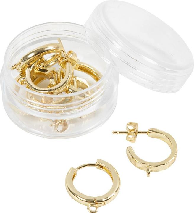 Actual product image Creativ Company Ohrring 2 x 2 Paar, Vergoldet, Material: Messing (Brass)