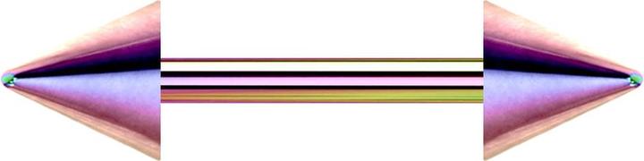 Actual product image Star Piercing Barbell coloured with two cones (without brass, Titanium)