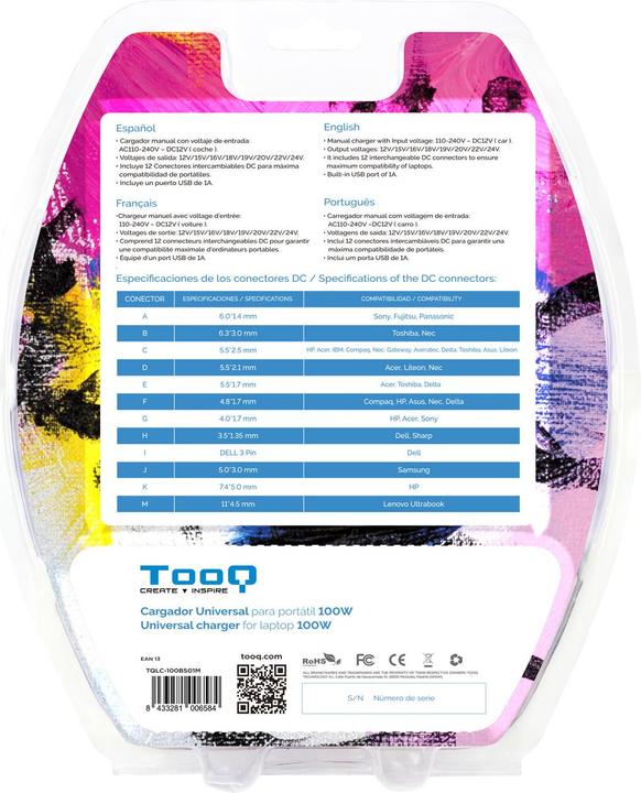 Actual product image Tooq Technology TQLC-100BS01M (100 W)