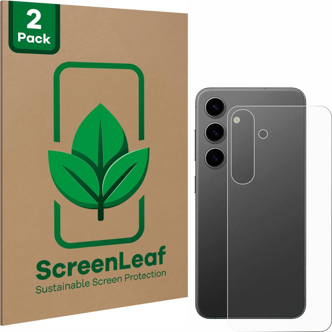 ScreenLeaf Schutzfolie nachhaltiger Displayschutz Displayschutzfolie Folie Klar Transparent (2 Stück, Samsung Galaxy S21...