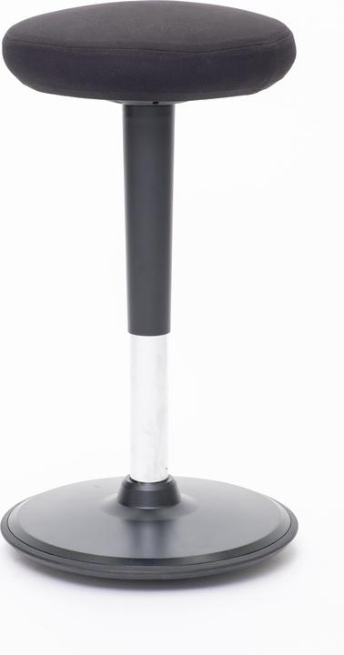 Stoo Round active chair, black frame / black fabric