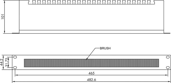 Immagine prodotto Value 19"-Kabeldurchführung 1HE Bürste schwarz, inklusive