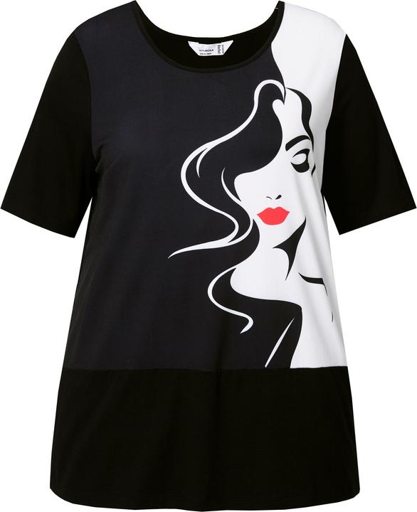 Produktbild Miamoda T-Shirt, A-Linie, vorne Schwarz/Weiss, Frauen-Motiv (48)