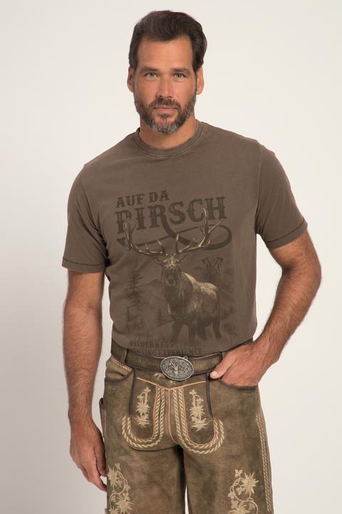 Produktbild JP1880 T-Shirt, Tracht, Halbarm, grosser Print, Vintage Look, Brustprint, Rundhals (4XL)