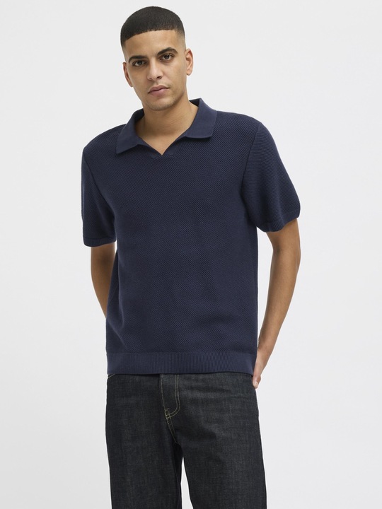 Actual product image Jack & Jones Jprcceaston Knit Split Neck Ss Sn (M)