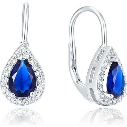 Beneto, Ohrringe, Silver earrings withue zircons AGUC2226