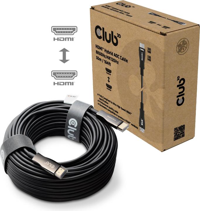 Actual product image Club 3D Club3D HDMI-Kabel A -> A 2.1 aktiv opt. 8K60Hz UHD 50 Meter retail (50 m)
