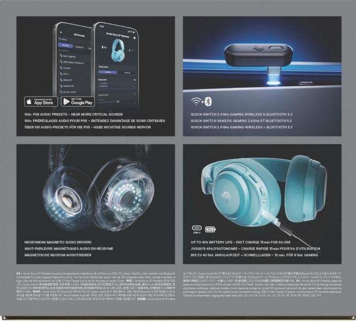 Actual product image SteelSeries Arctis Nova 3PW Aqua (Wireless)
