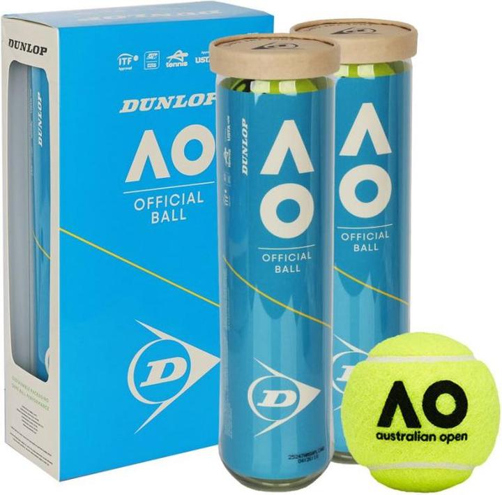 Actual product image Dunlop Australian Open Tennis Balls, 8 pcs, eco-friendly
