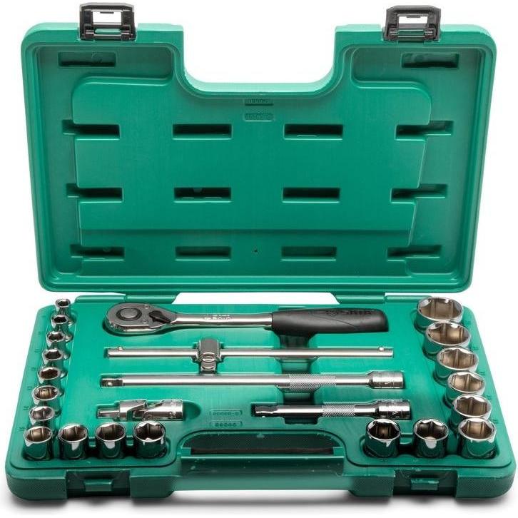 SATA, Steckschlüssel + Stecknuss, SteckschlÃ¼ssel Garnitur 6kt 1/2" 24-tlg.