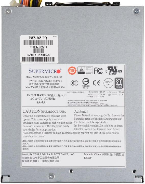 Produktbild Supermicro Server ZUB PWS-668-PQ (668 W)