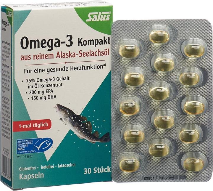 Immagine prodotto Salus Omega-3 Compatto Olio di Pollock Capsule (30 Pezzo/i, Pillole, 48 g)