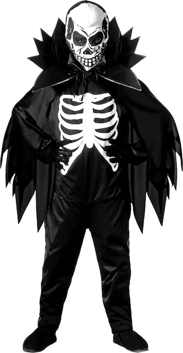 Produktbild Widmann Scary Skeleton Kinderkostüm: Anzug, Maske, Mantel Mit Kragen (140)