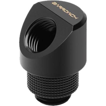Barrow Adattatore 45 gradi da G1/4 di pollice maschio a G1/4 di pollice femmina - ruotabile, nero, Raccordo di raffreddamento, Nero