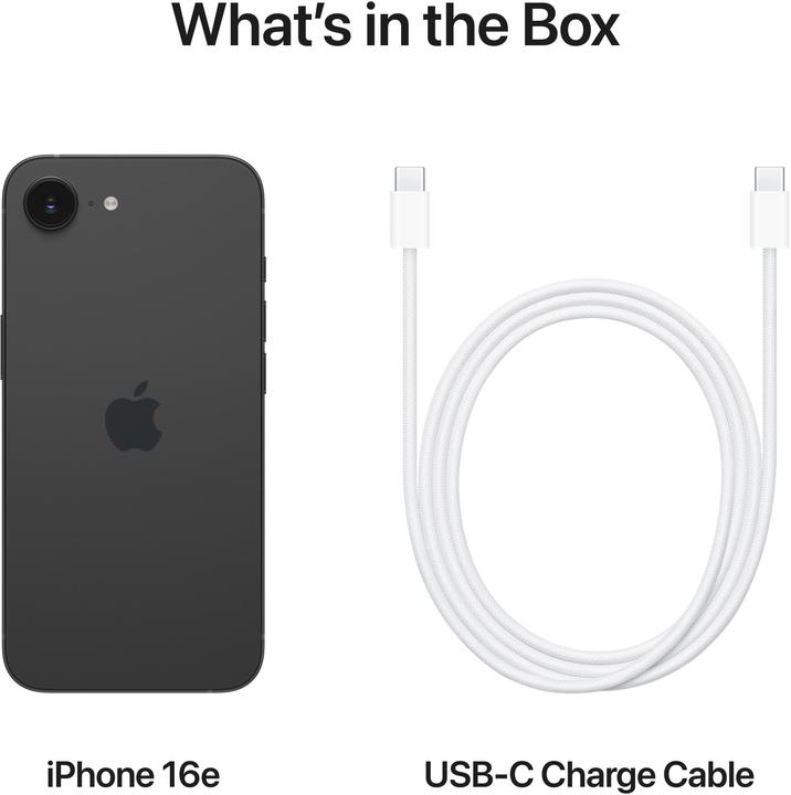 Immagine prodotto Apple iPhone 16e (128 GB, Nero, 6.10", Doppia SIM, 48 Mpx, 5G)