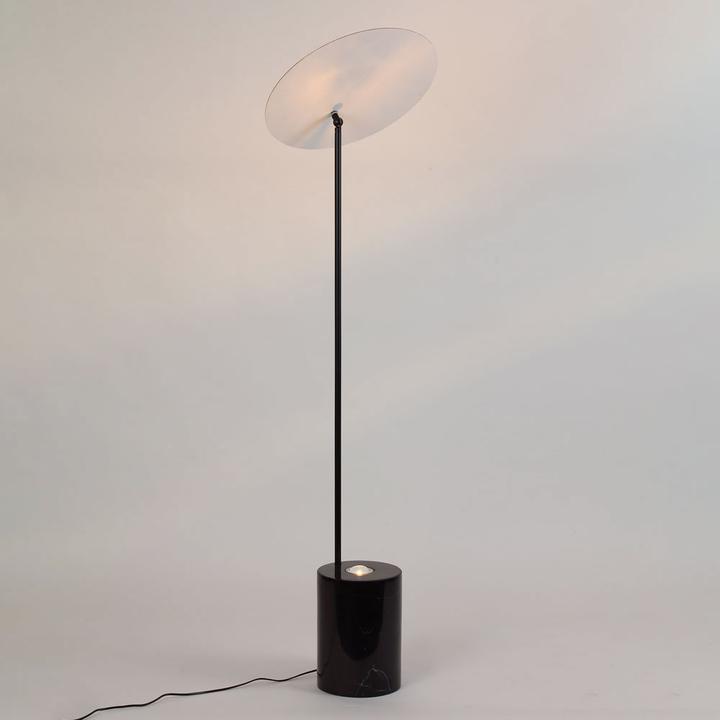 Actual product image s.luce LED floor lamp Plate with marble base & reversible reflector (1270 lm, GU10)