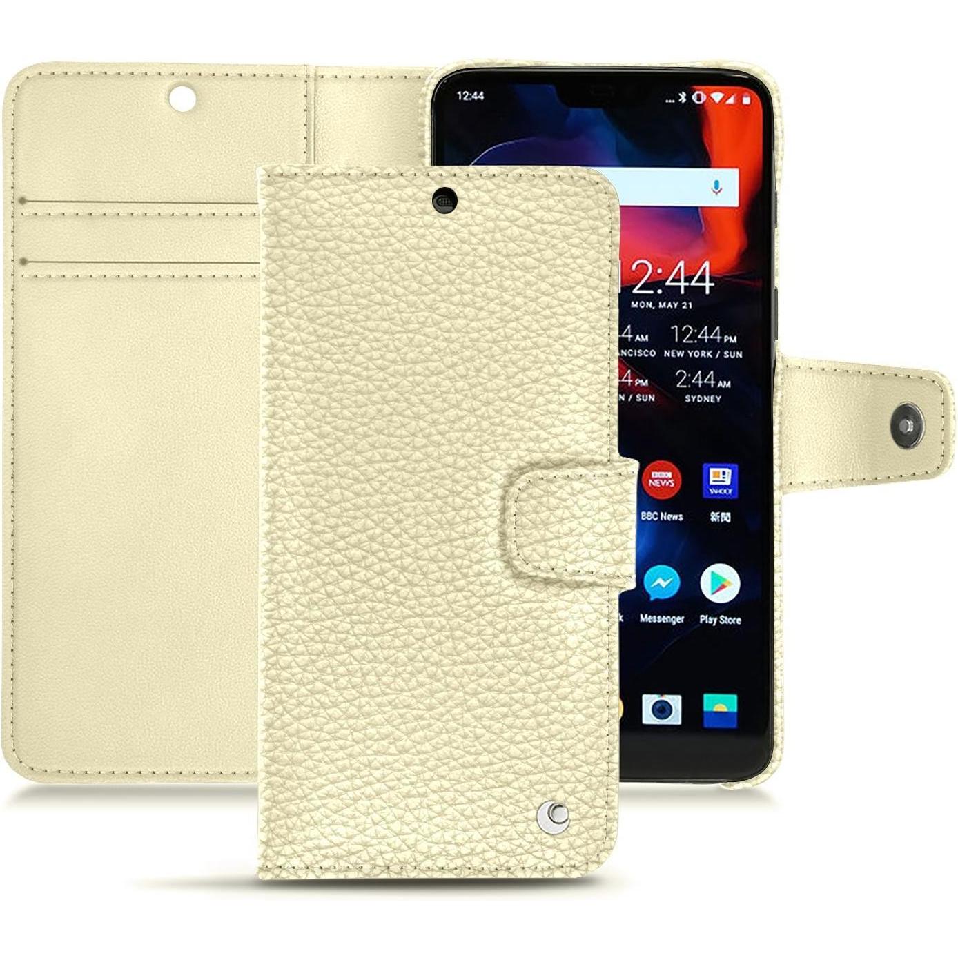 Thumbnail - Noreve Lederschutzhülle Wallet (OnePlus 6), Smartphone Hülle, Weiss