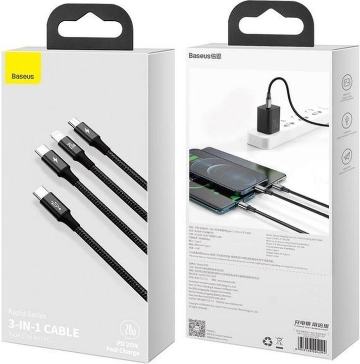 Actual product image Baseus Rapid Series 3in1 (1.50 m, USB 3.0)