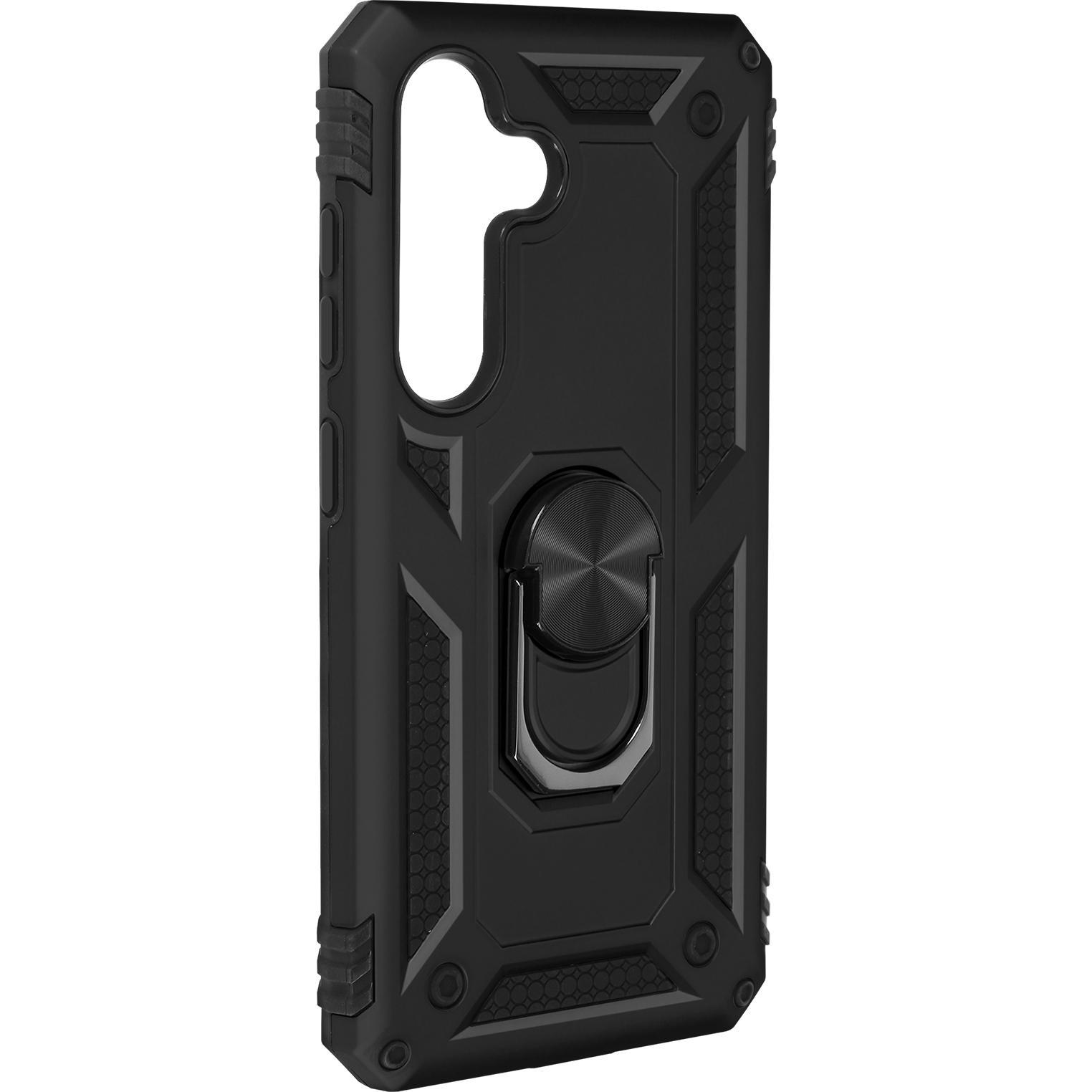 Avizar Stossfeste Handyhülle mit Ring Series (Samsung Galaxy S24), Smartphone Hülle, Schwarz