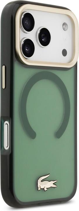 Immagine prodotto Lacoste Shockproof Transparent Frosted Gold Logo MagSafe case for iPhone 17 Pro sinople (Apple iPhone 17 Pro)