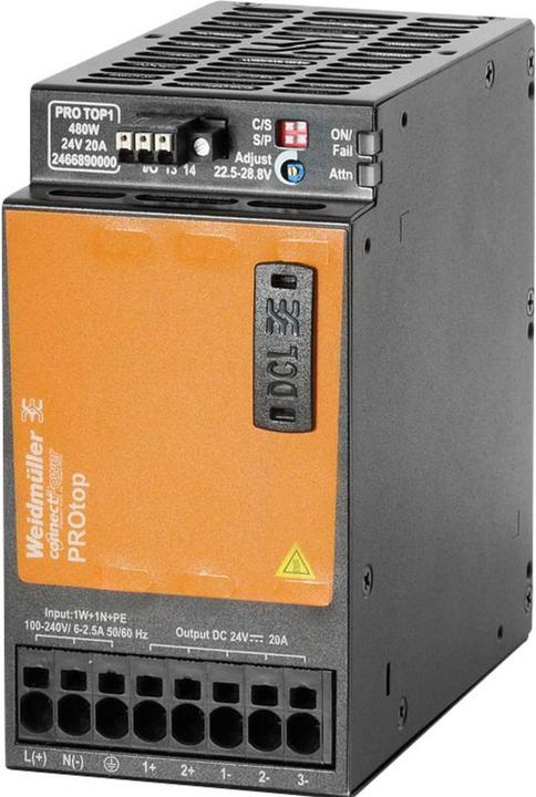 Actual product image Weidmüller PRO TOP1 480W 24V 20A Switching power supply 24 V/DC 20 A 480 W (480 W)