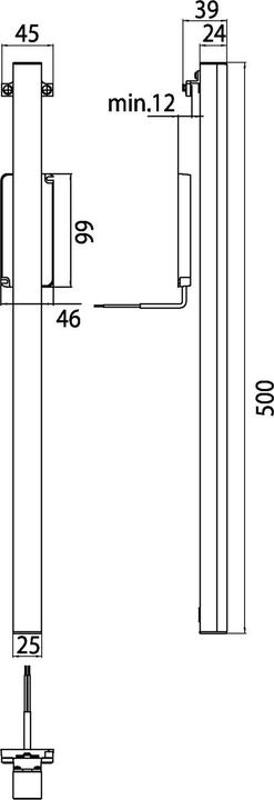 Actual product image Emco LED mirror clamp-on luminaire SYSTEM 2 vertical, chrome 500mm