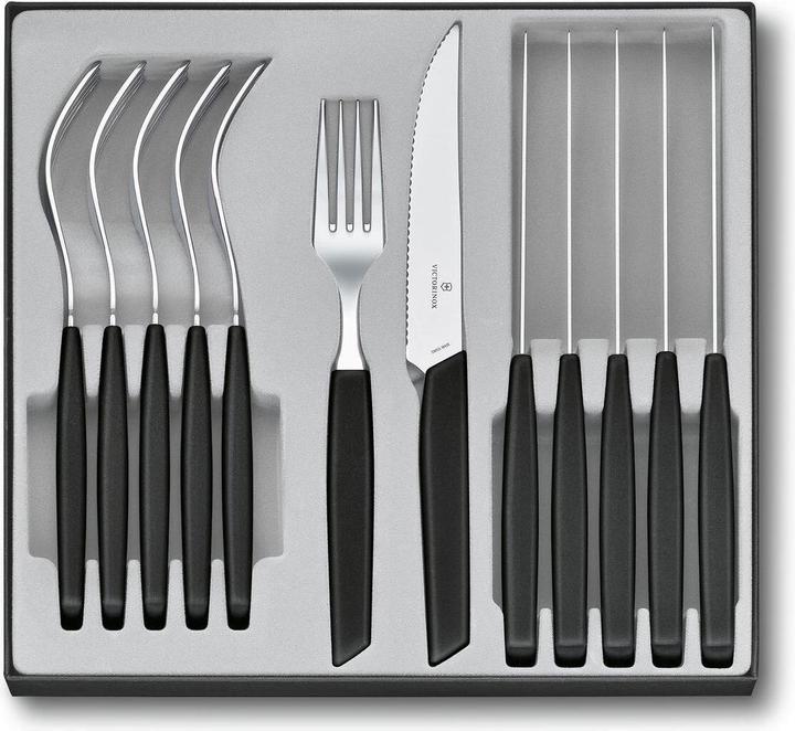 Victorinox Cutlery set Swiss Modern 12 pieces, Black (12 Piece, Cutlery set)