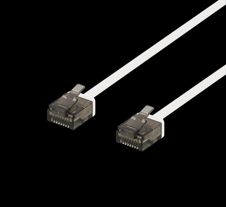 Actual product image Deltaco patch cable - 15 cm - hvid (U/UTP, CAT6a, 0.15 m)