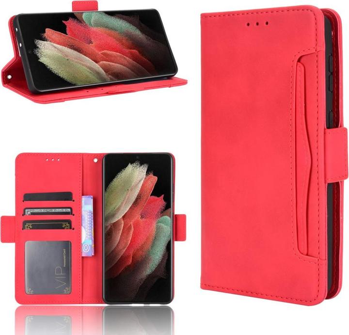 Image du produit Cover-Discount Galaxy S21 Ultra - Étui avec de nombreuses poches pour cartes rouges (Samsung Galaxy S21 Ultra)