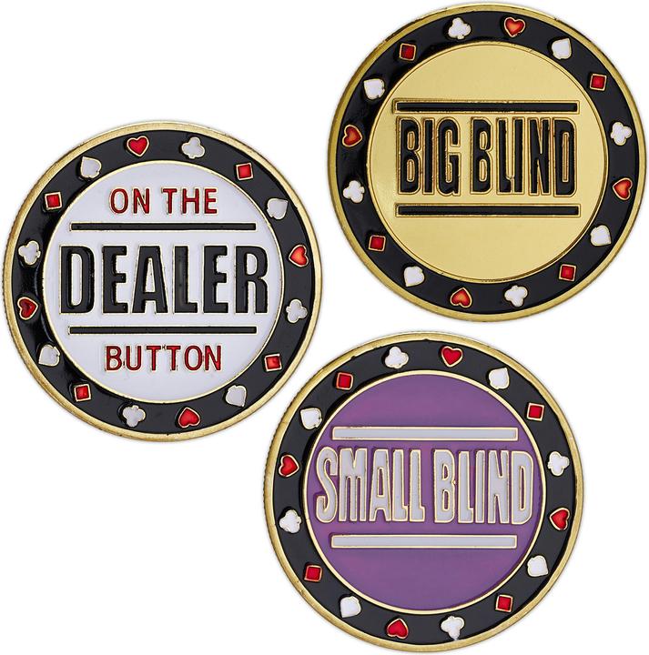 Relaxdays Set de 3 badges de poker