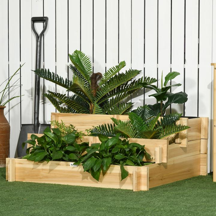 Produktbild Outsunny Stufenbeet mit Holzrahmen
