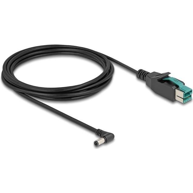Thumbnail - Delock PoweredUSB Kabel Stecker 12 V zu DC 5,5 x 2,5 mm Stecker gewinkelt 3 m (3 m), USB Kabel