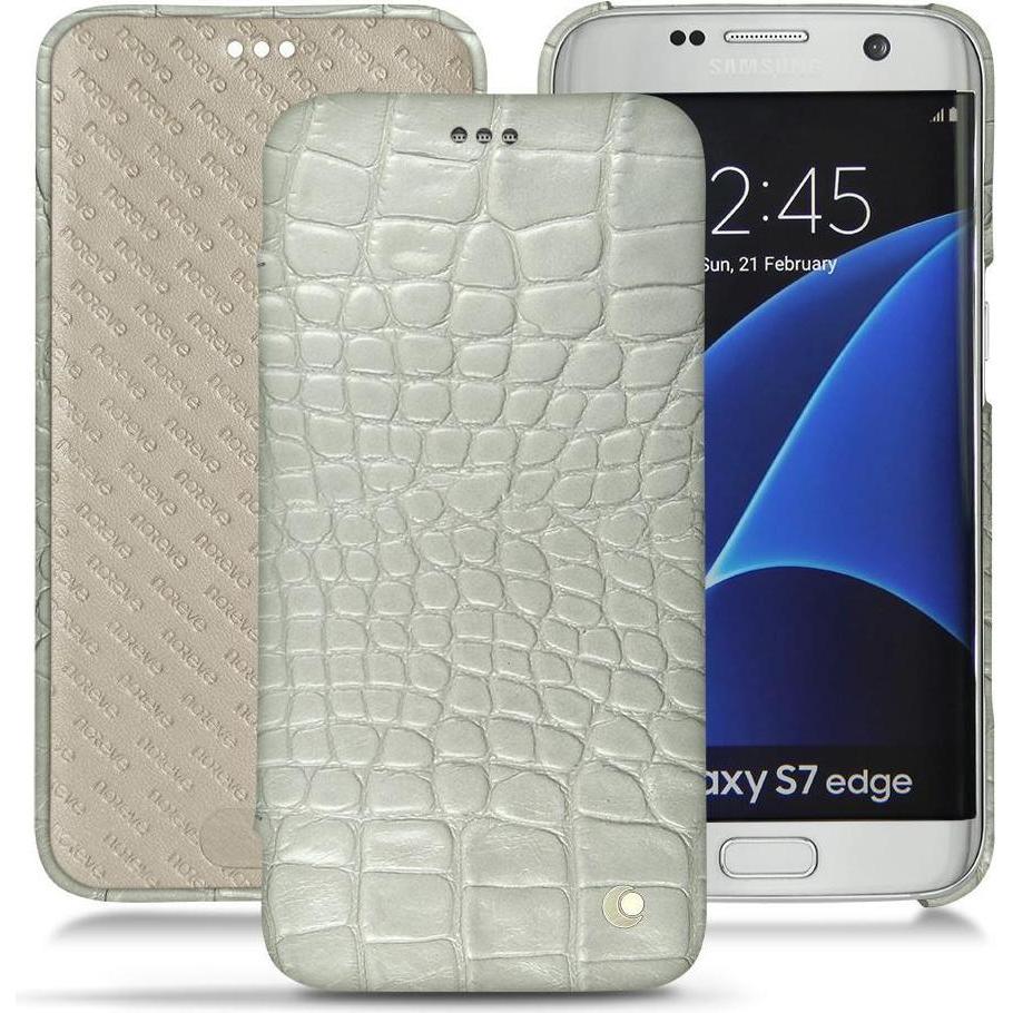 Noreve Lederschutzhülle horizontal (Samsung Galaxy S7 Edge), Smartphone Hülle, Weiss