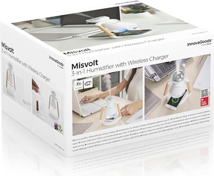Actual product image InnovaGoods Humidifier, aroma diffuser and wireless charger, 3-in-1 Misvolt (230 ml)