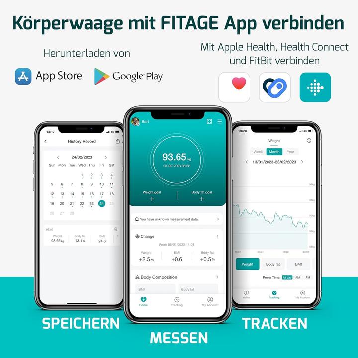 Immagine prodotto Fitage Körperanalysewaage (180 kg)