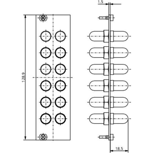 Thumbnail - Metz Connect 15024A0112-E OpDAT REGpro 12xST SM/MM Keramik grau Frontplatte 3HE/7TE, Server Zubehör, Grau