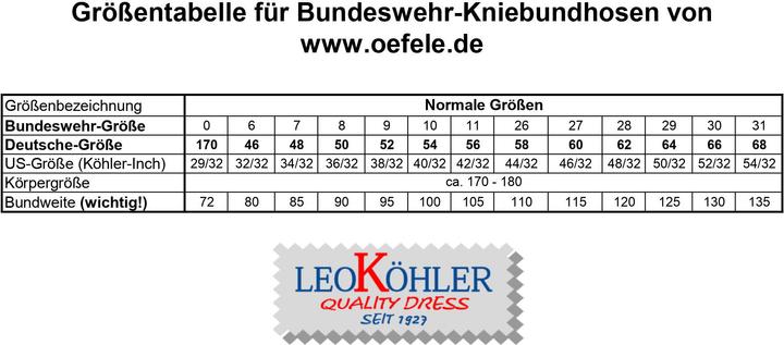 Produktbild Leo Köhler Original Bundeswehrhose (Kniebundhose) Jagdhose Trachtenhose