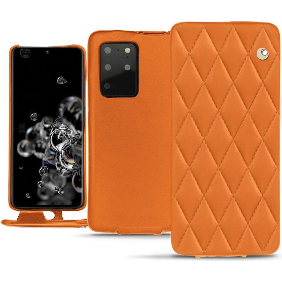 Noreve Lederschutzhülle vertikal (Samsung Galaxy S20+ 5G), Smartphone Hülle, Orange
