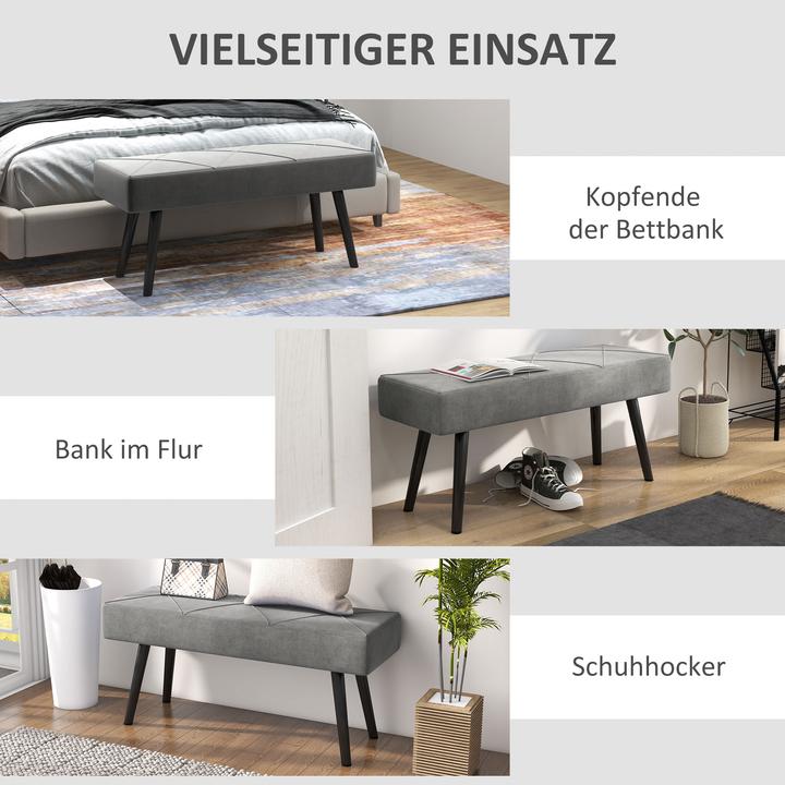 Image du produit Homcom Sitzbank Polyester, Stahl Grau (100 cm)