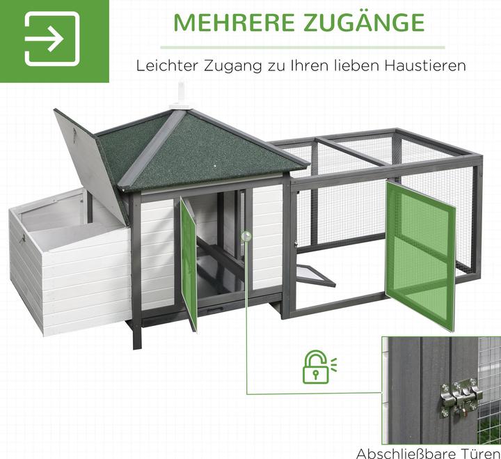Image du produit PawHut Poulailler avec enclos extérieur